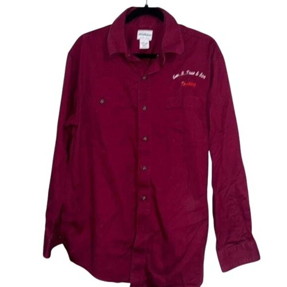 WearGuard Burgundy Long-Sleeve Button-Up Shirt Geo. R. True & Son Trucking Embro